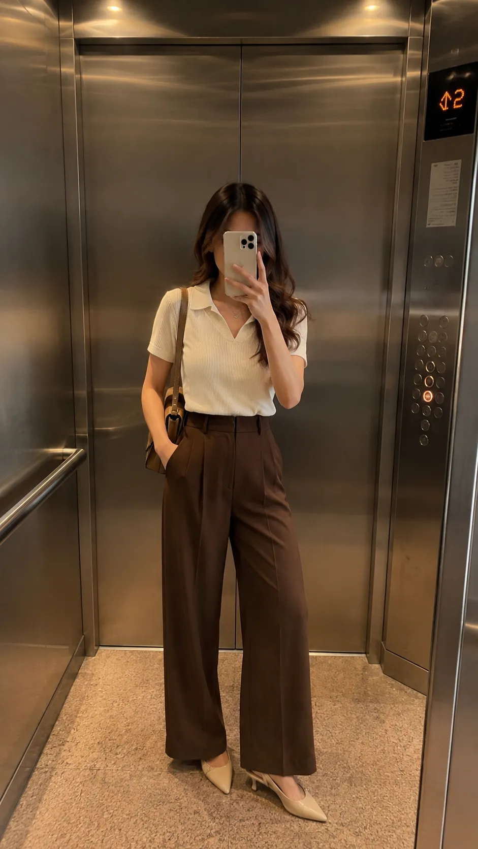 chocolate brown office outfit