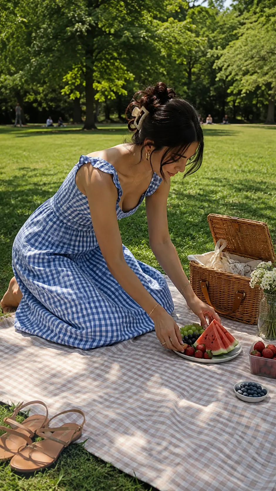 gingham dress summer picnic outfit