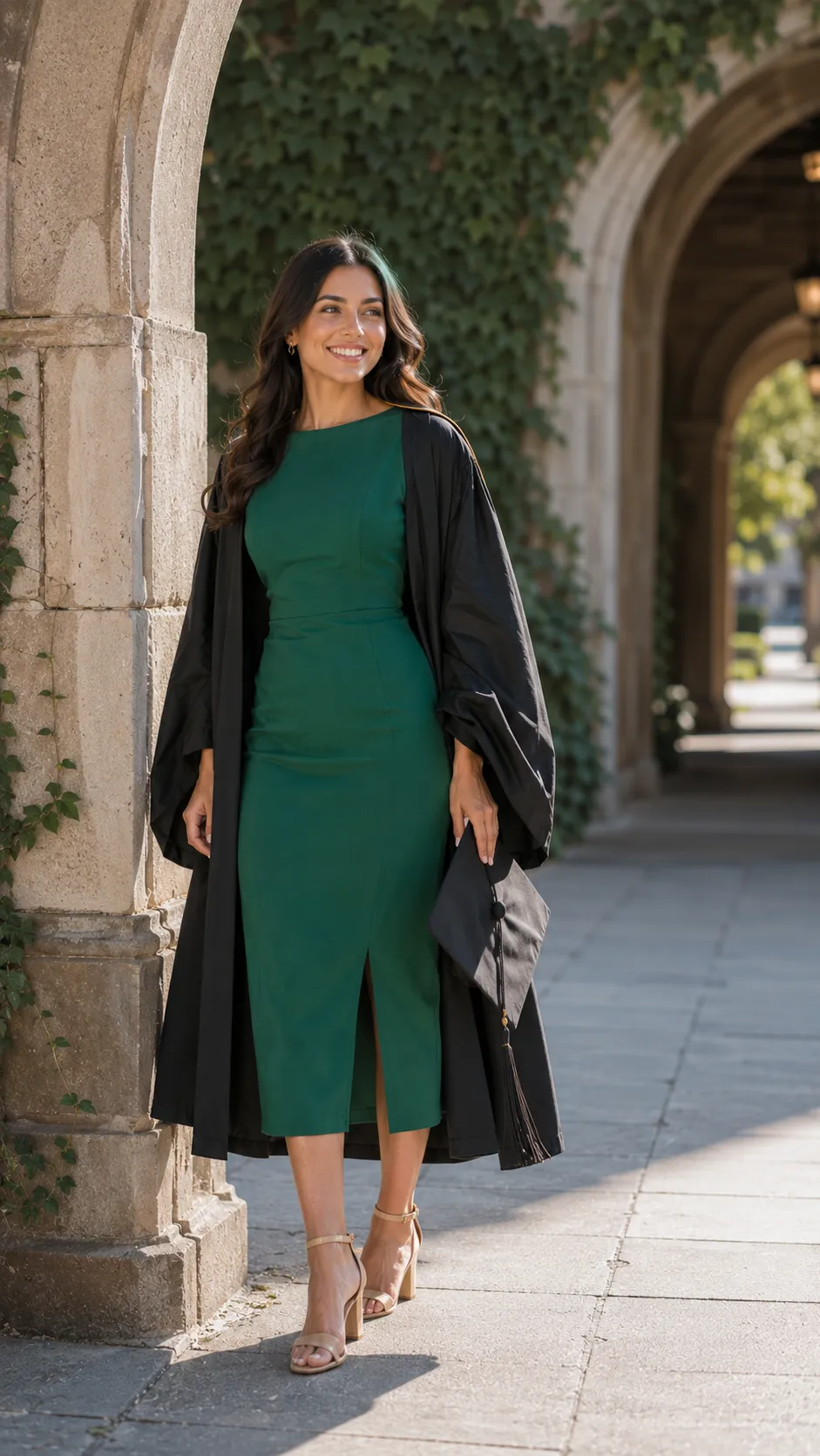 emerald dress dark gown graduation