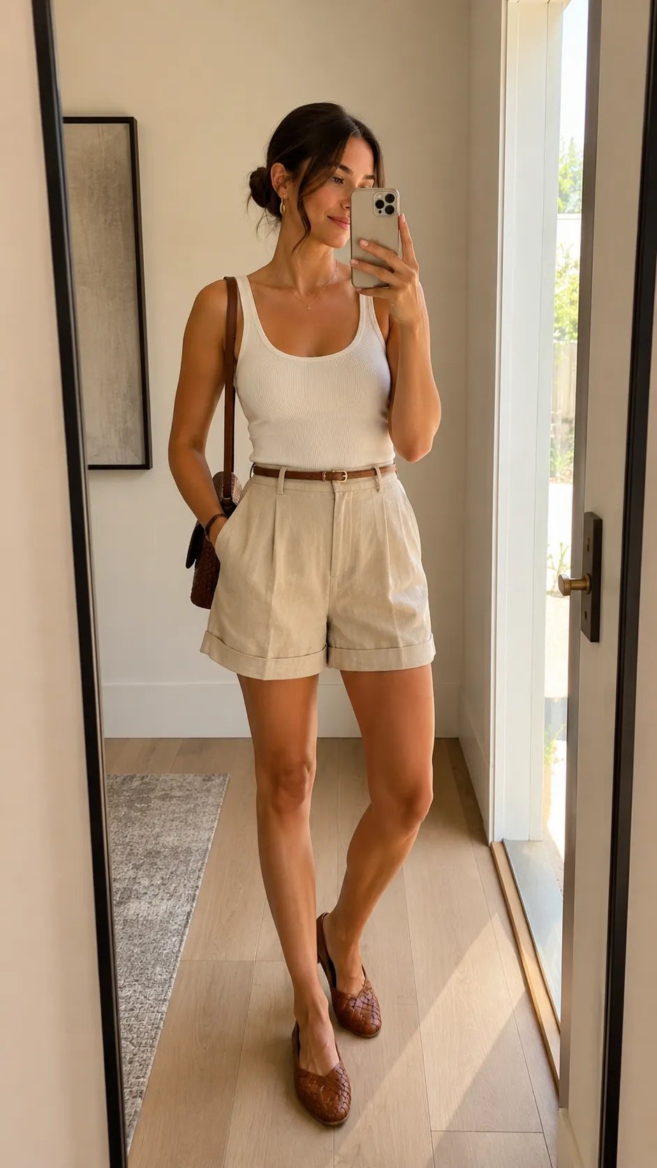 linen shorts old money outfit —