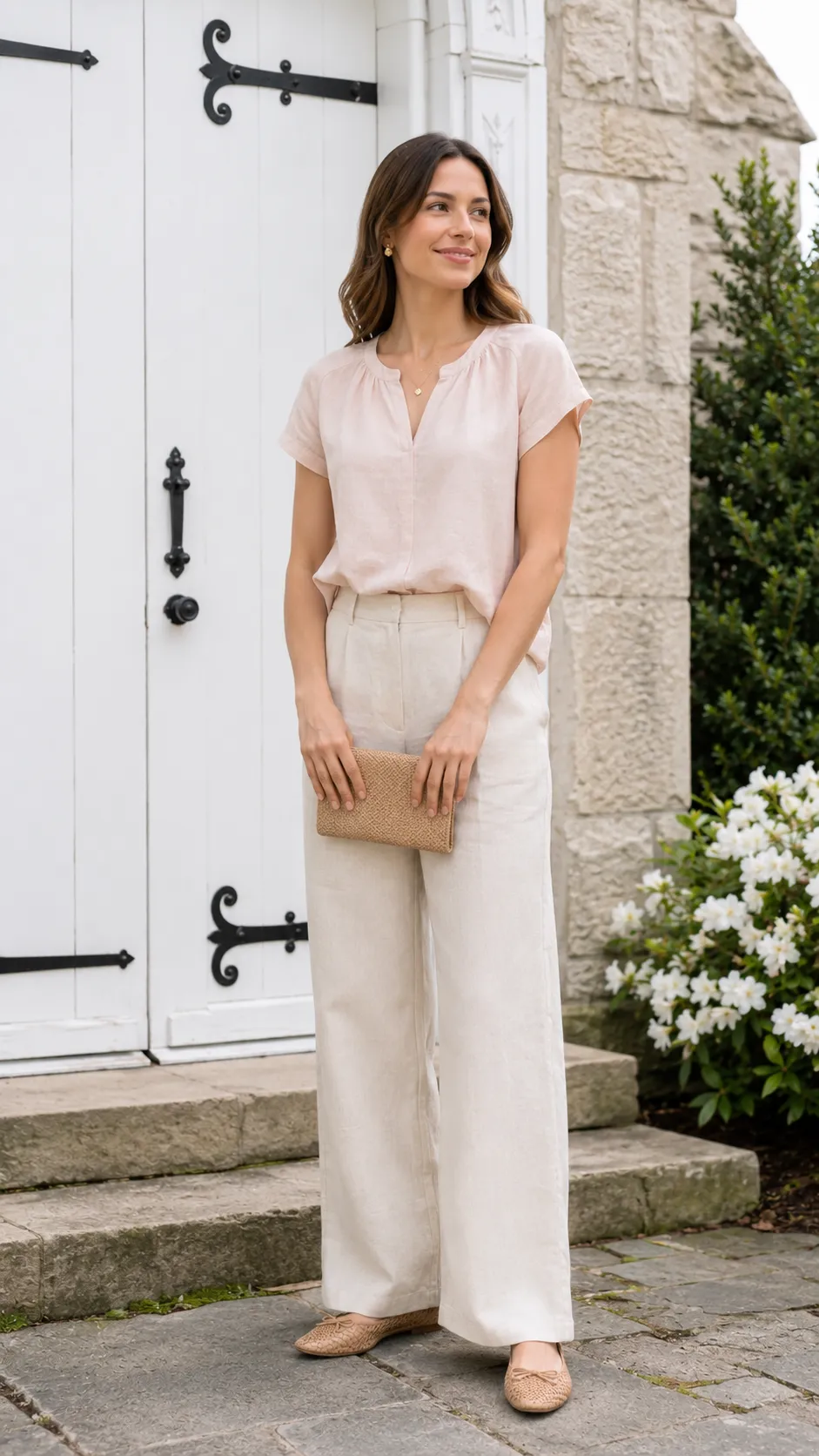  linen trousers simple church outfit