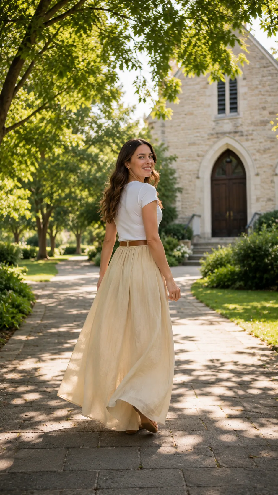 maxi skirt church outfit summer 