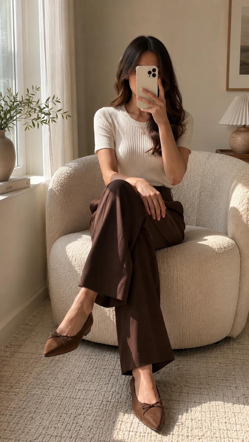 texture mixing office outfit
