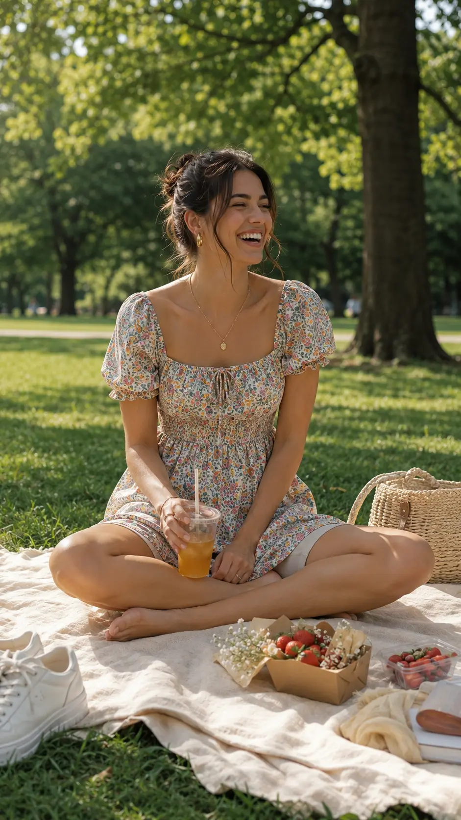 mini dress bike shorts picnic outfit